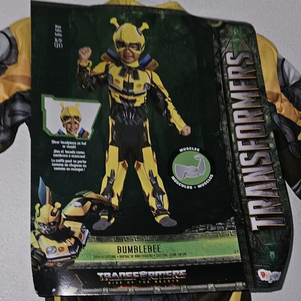 NWT Bumblebee Transformers Halloween Costume Yellow Toddler 2T Mask Jumpsuit